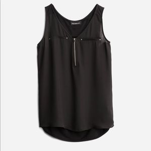 Lighton Zip Detail Mixed Material Blouse